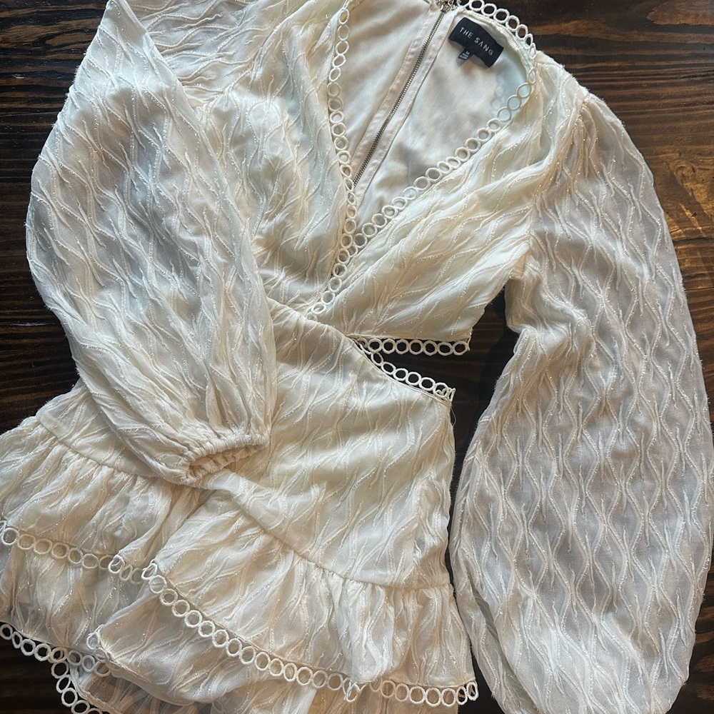 Cream Ruffled Romper